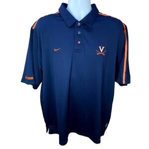 Virginia Cavaliers NikeFit Polo Shirt XL Blue & Orange Team Performance Golf
